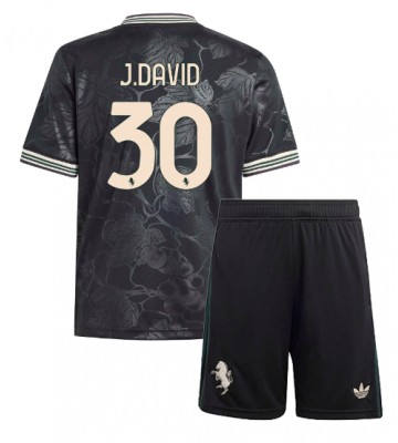 Juventus Jonathan David #30 Tredjeställ Barn 2025-26 Kortärmad (+ Korta byxor)